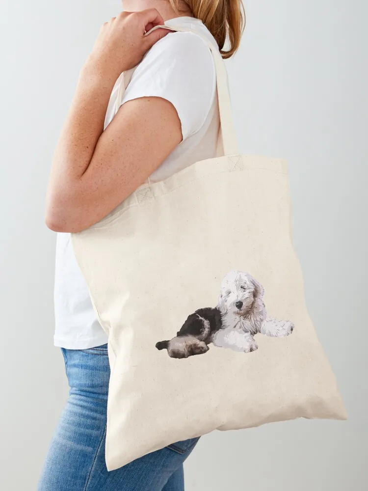 Old English Sheepdog Puppy Dog Tote Bag eco bag folding the tote bag Cloth bags