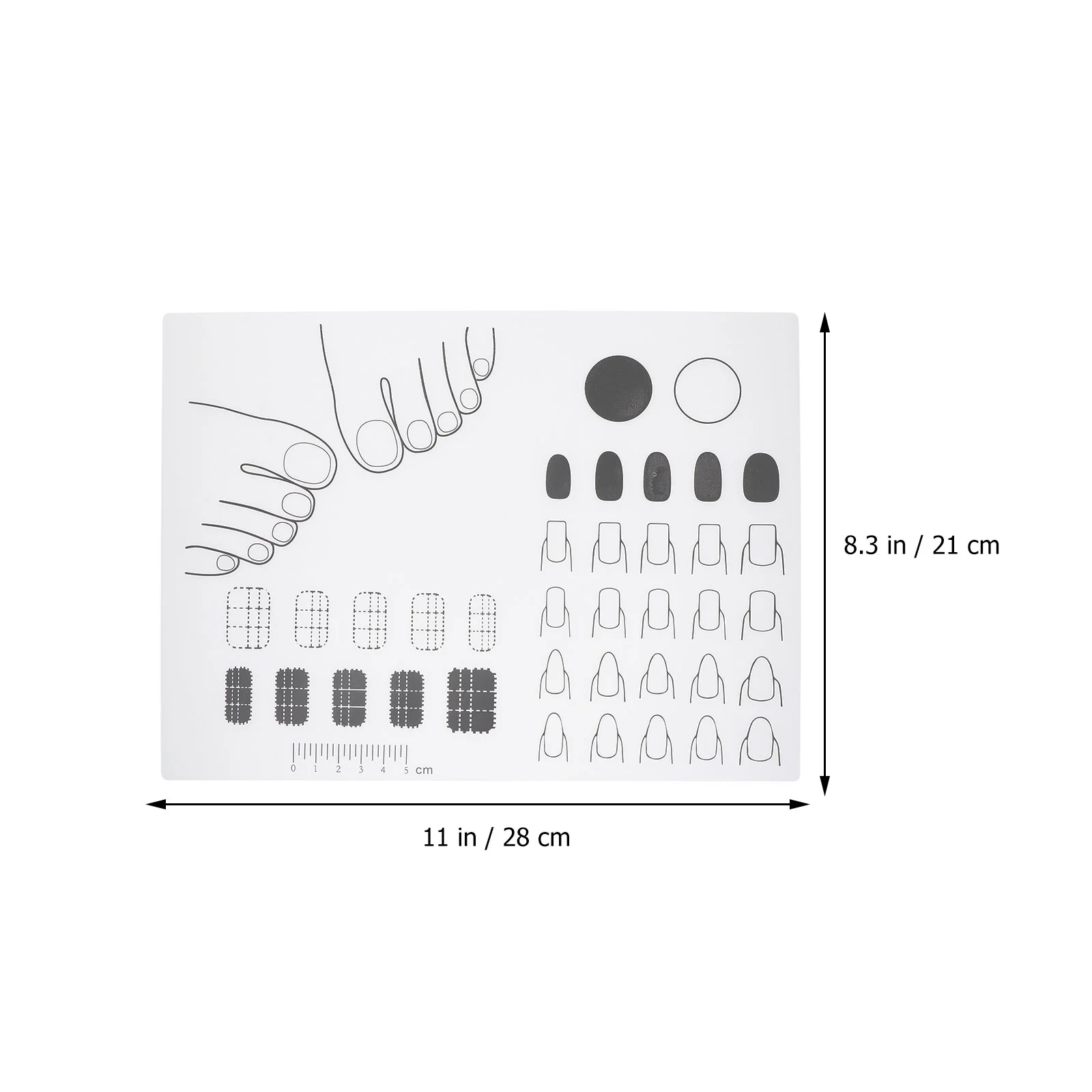 Ferramentas almofada de manicure de silicone acrílico tapete de unhas aplicação de treinamento adesivos prática treinador miss