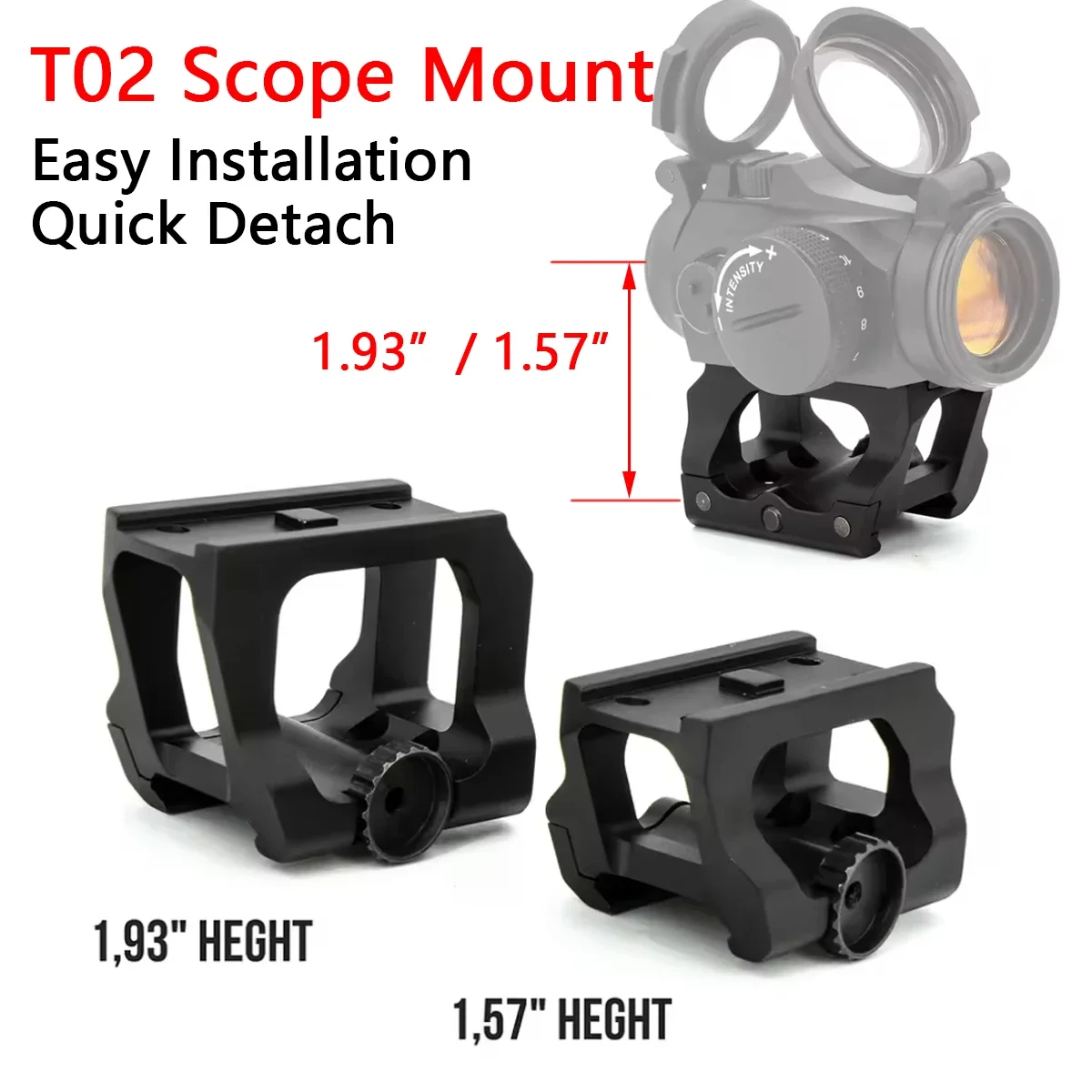 التكتيكية T01 T02 ريد دوت سريع الناهض جبل R5 البصريات نطاق البصر وحدة إزاحة Riflescope قوس 1.57/1.92/2.91 بوصة قاعدة عالية #4