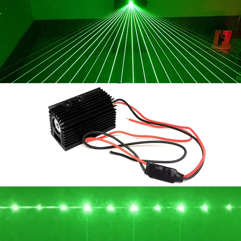 Module laser vert 1D multi-points 532nm 50mW pour vision industrielle, éclairage de scène et marquage du bois