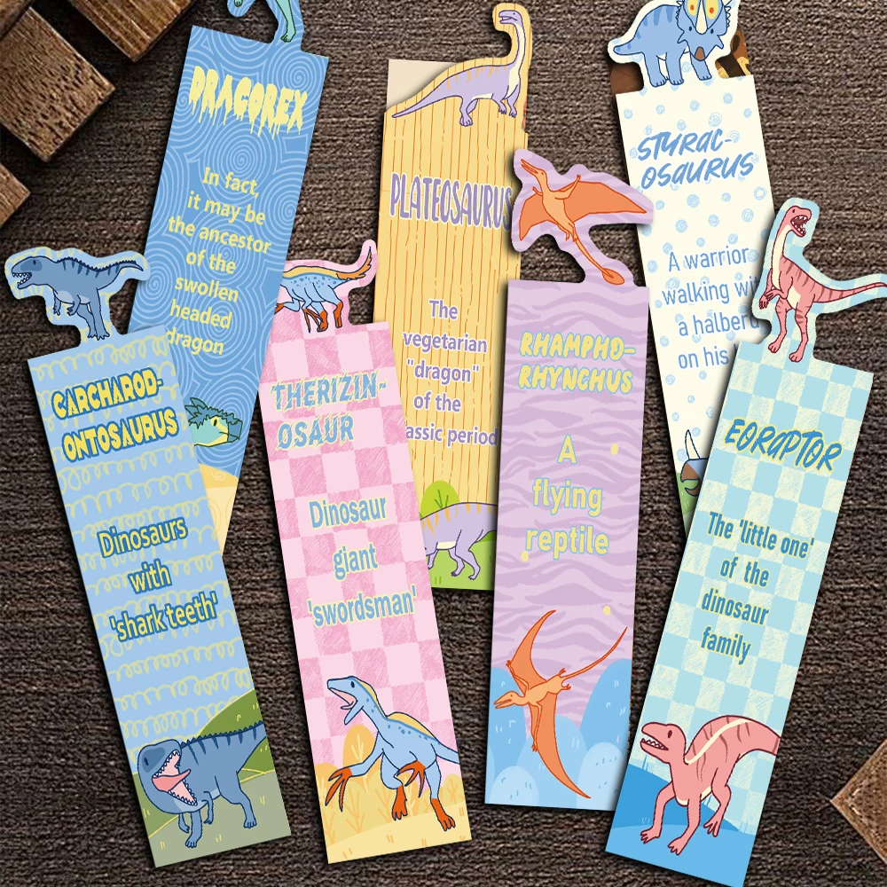 30PCS CDinosaur Alien Bookmark Decoration Painting Reading Page Book Labeled Paper Student Book Gifts to Mark Cards Bookmark