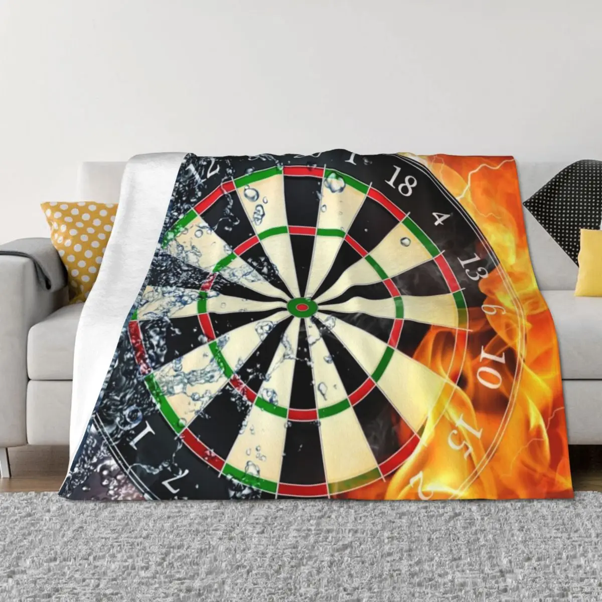 

Dart Board Fire and Ice Throw Blanket manga Summer Beddings valentine gift ideas Decorative Sofas Blankets