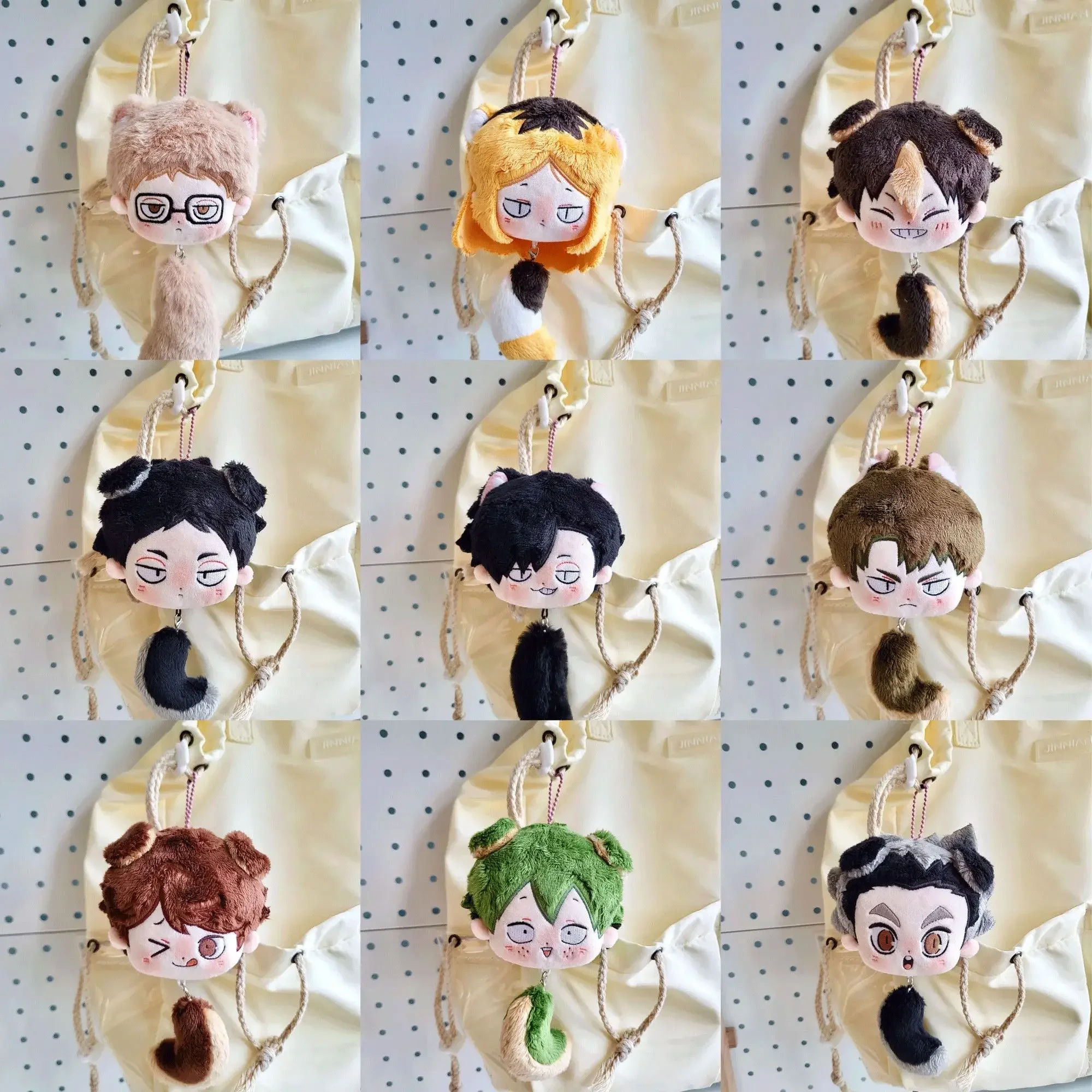 10CM Haikyuu peluche Anime Kotaro Bokuto Kei Tsukishima Tobio Kageyama Cosplay figura colgante mochila adornos regalo