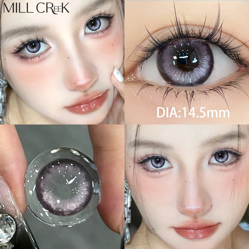 MILL CREEK 1 pair Korean Lenses Colored Contact Lenses with Prescription Purple Myopia Lenses Korean Lenses High Quality Lenses