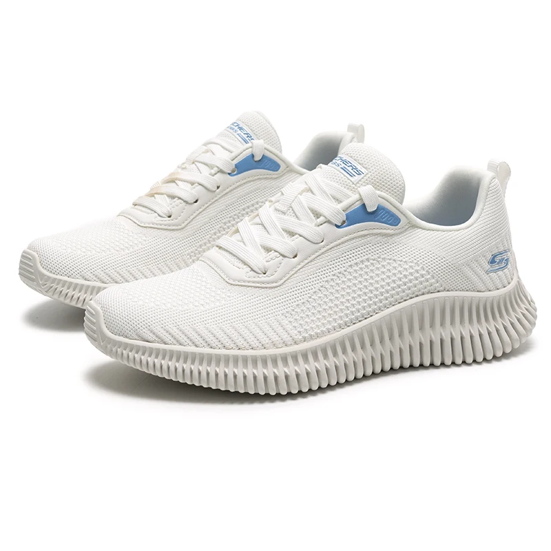 

Skechers Bobs Geo Running Shoes Are Lightweight, Comfortable and Cushioned Women's Shoes for Daily Running 117415-Wht