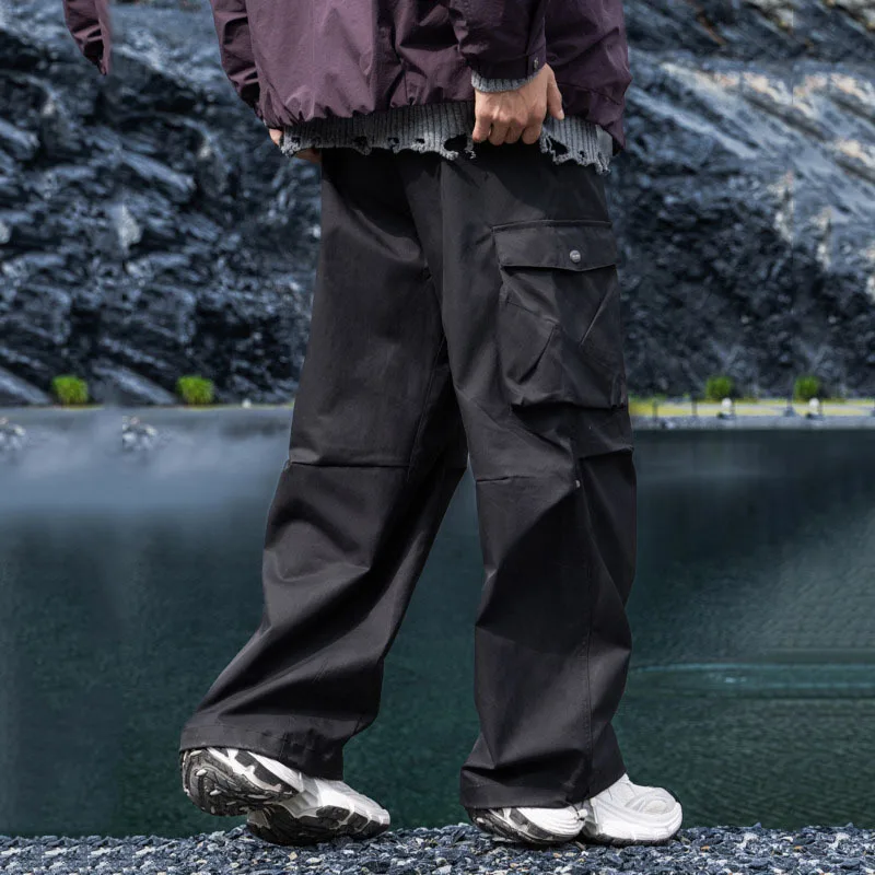 HKSH Primavera Autunno dei Nuovi Uomini Alla Moda Casual Multi-tasche Pantaloni Cargo Outdoor Funzionale Coulisse Elastico in Vita Techwear HK13993