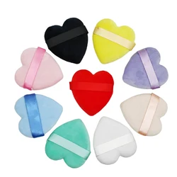 2pcs/10pcs Triangle Heart Shape Velvet Powder Puff For Face Makeup Sponge Cosmetics Washable Lightweight Makeup Puff Tools