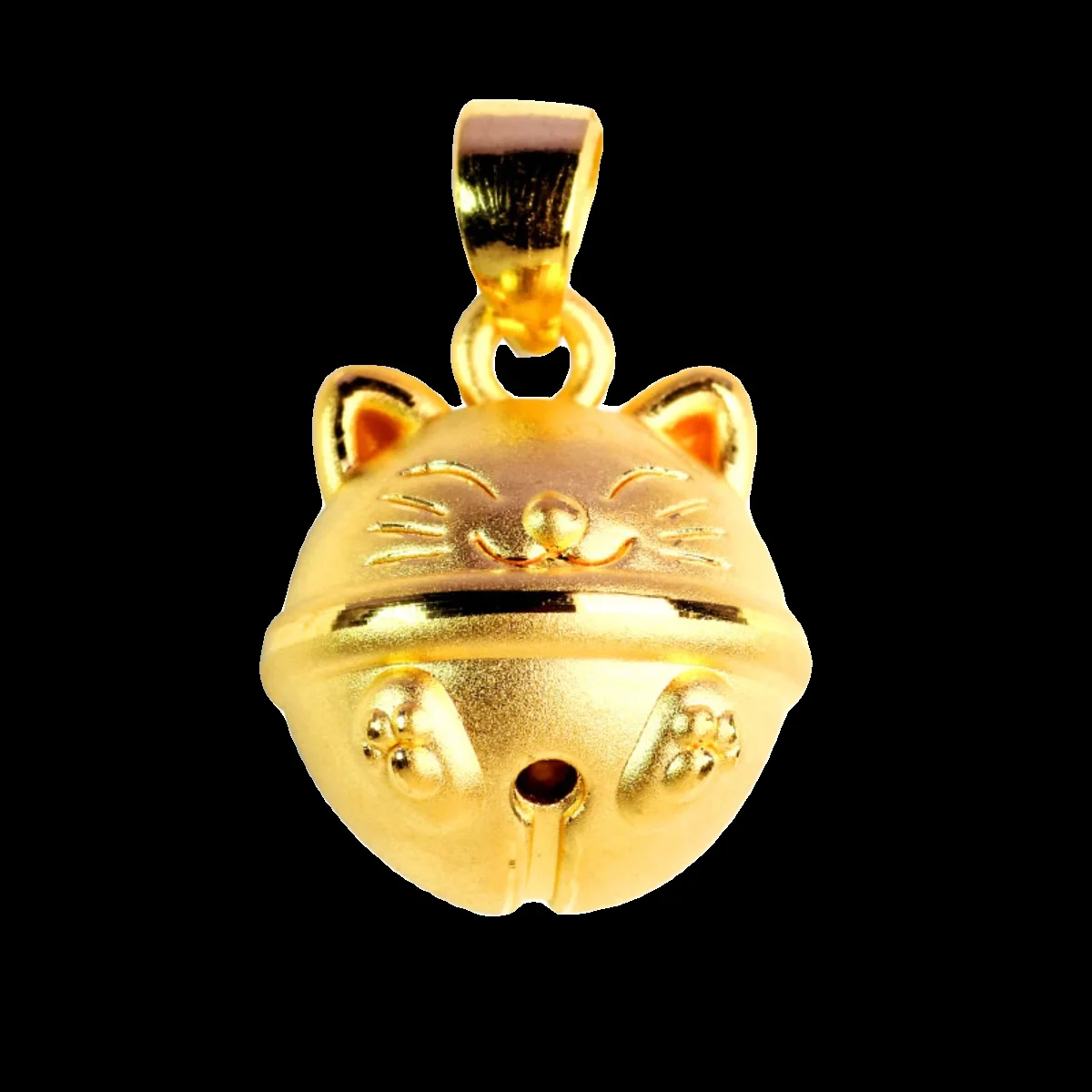 Pure 999 24K Yellow Gold Women 3D Lucky Fortune Cat Pendant 1.8-2g