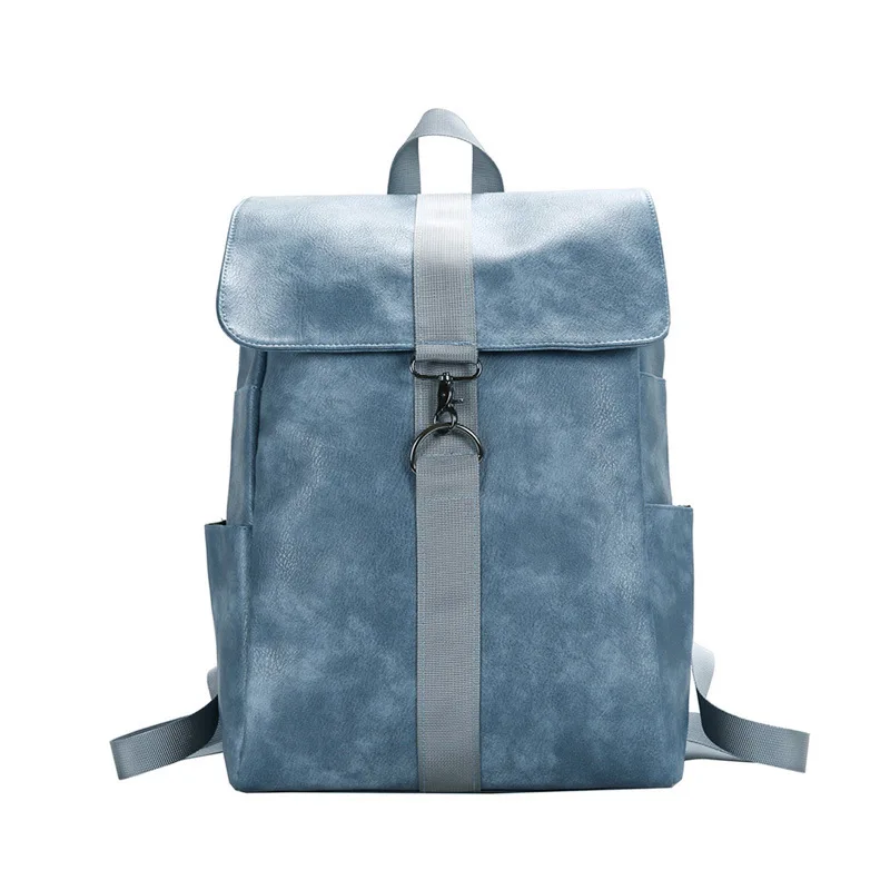 Korean Style Backpack Women Soft Leather Large Capacity Travel School Bag Fashion Simple Casual Daypack for Men Women