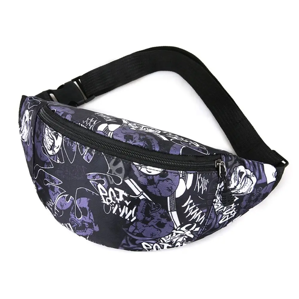 

Portable Flower Pattern Waist Bag Printing Large Capacity Wallet Waterproof Nylon Shoulder Bag