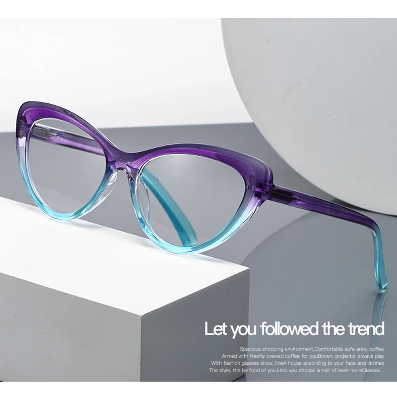 2024 Schmetterling Presbyopie Frauen Brille lila grün Katzenauge Lesebrille Rahmen blaues Licht blockierende Lesebrille für Männer – Detail 1