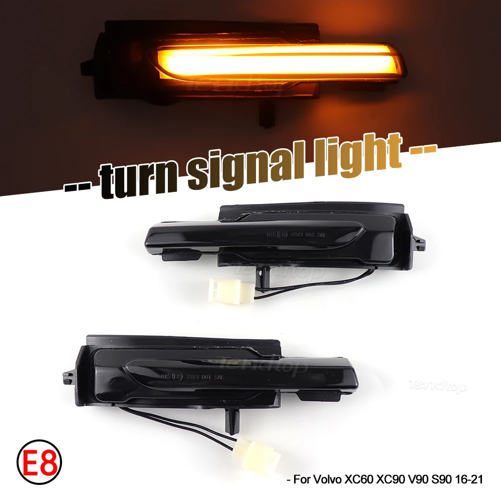 LED Dynamic Turn Signal Light For Volvo XC90 XC60 V90 S90 2016-2021 Side Mirror Indicator Blinker