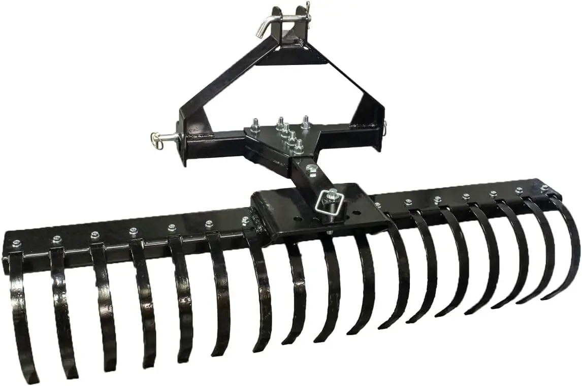 

MOTOALLIANCE®Impact Implements CAT-0 Three Point Landscape Rake. Heavy Duty 50" Width with Replaceable Spring Steel Tines