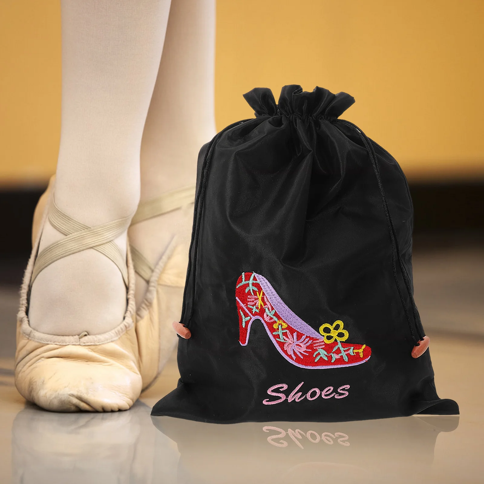 Ballet Drawstring Storage Bag Dance Shoes Pouch Pointe Multipurpose Travel Organizer