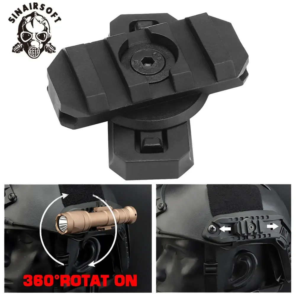 

2pcs Tactical Helmet Side Rail Adapter Adjustable 360 Degrees ARC Guide Rotation for Airsoft Fast Helmet 19mm Picatinny