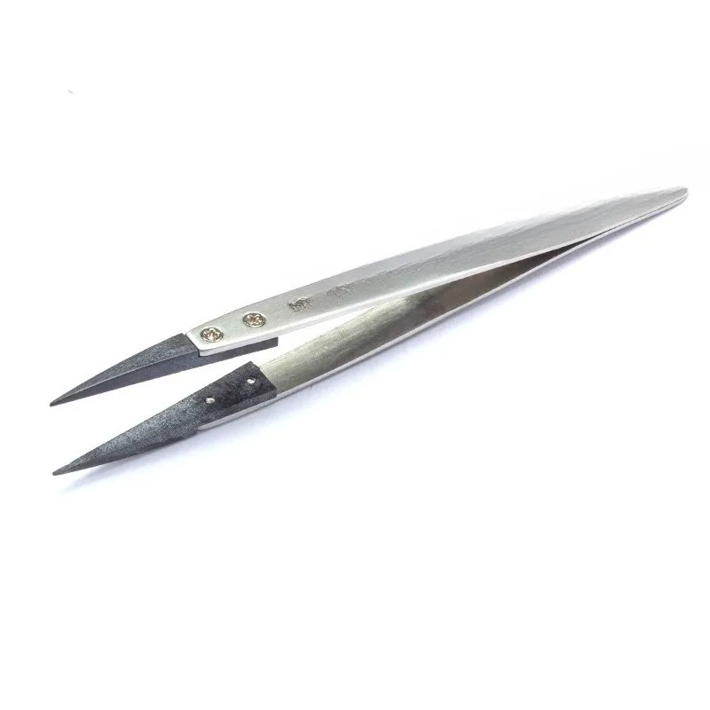

Stainless steel anti-skid anti-static tweezers pointed tweezers wide head