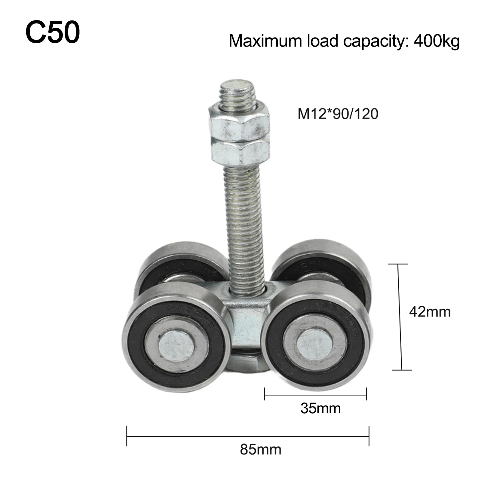 For Warehouses 4-Wheel Trolley Roller Strut Channel Roller Galvanized Steel Construction Rust Resistant Finish