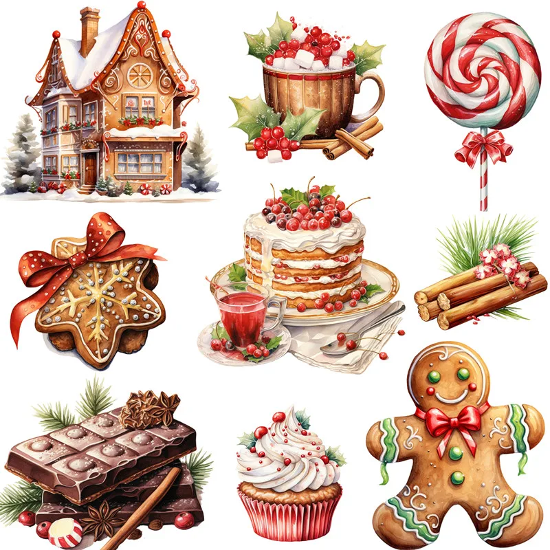 16 sztuk/paczka świąteczny deser domek z piernika naklejki DIY Craft Scrapbooking Album Junk Journal dekoracyjne naklejki