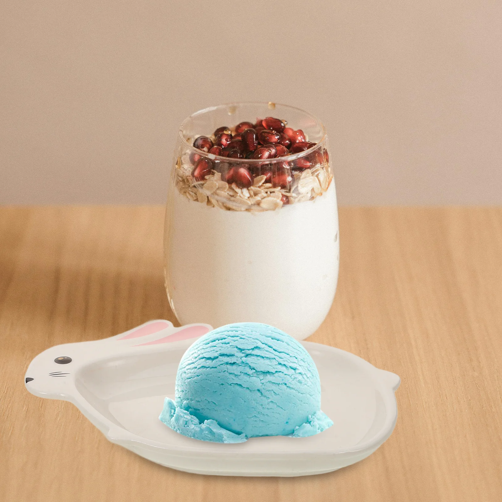 

Bunny Rabbit Ceramic Plate Easter Dessert Tray Multi-Function Household Food Trays for Snacks Salads Weddings Home Kitchen