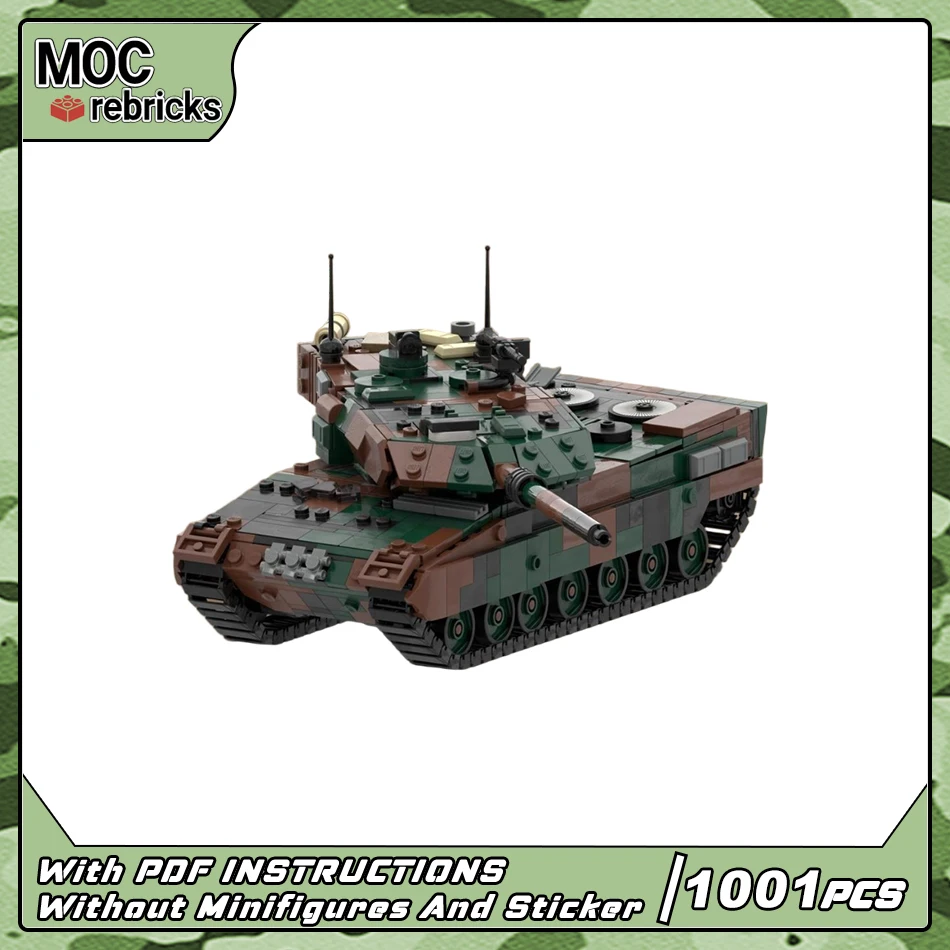 

WW II Series 1:35th scale Main Battle Tank Leopard 2A6 MOC Building Blocks Armored Vehicle Model Assembly DIY Bricks Model Puzz