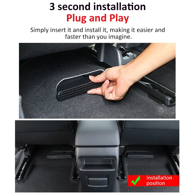 Fit For Toyota Highlander Kluger XU70 2020~2024 Car Under Seat Air Conditioning Outlet Cover Anti-Clogging Auto Accessories 2023