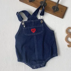 2025 New Spring Infant Baby Girls Jumpsuit Sleeveless Denim Newborn Baby Girls Bodysuits 0-24M Baby Girls Clothing