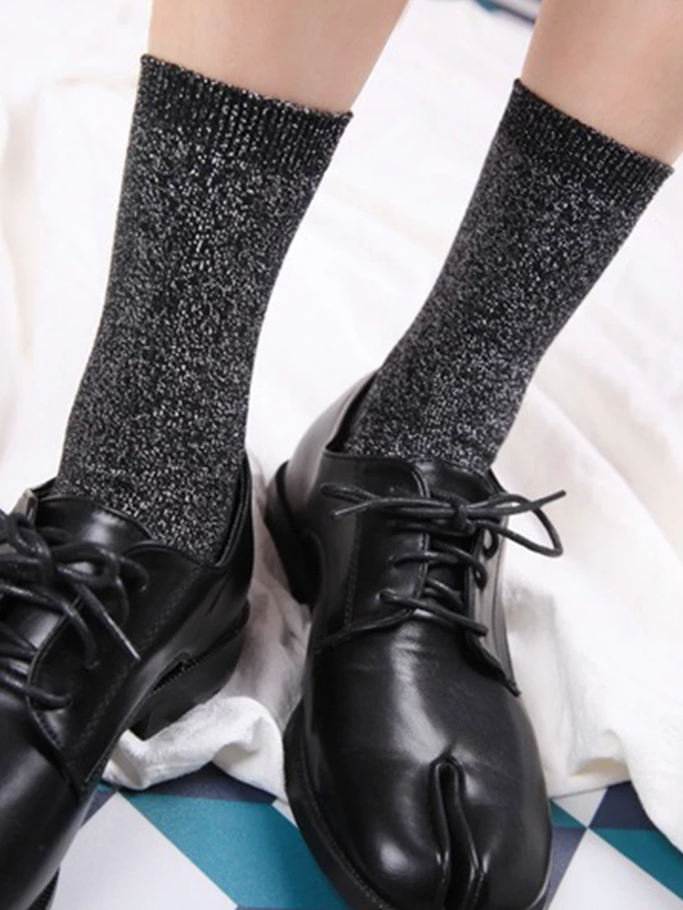 Femme chaussettes brillant mode filigrane femme chaussettes couleur bonbon brillant scintillant respirant coréen femmes mode chaussettes femme cadeaux
