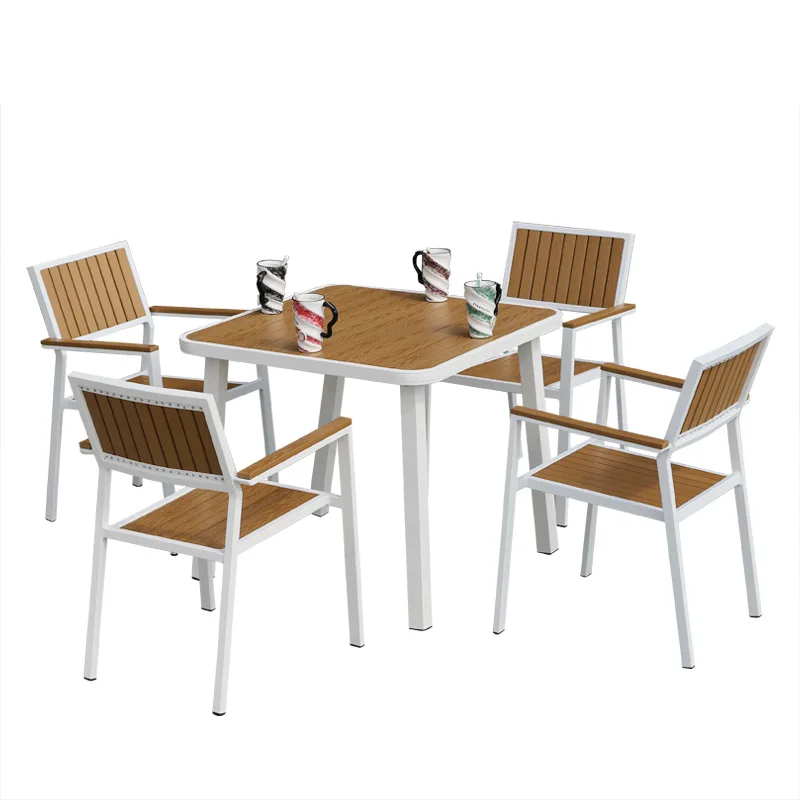 

Garden villa leisure, garden open-air waterproof and sunscreen, plastic wood rectangular table