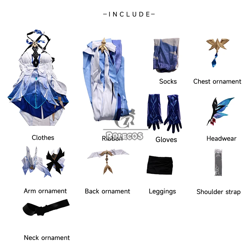 ROLECOS Genshin Impact Skirk Cosplay Kostuum Skirk Cos Kostuum Vrouwen Jurk Rollenspel Halloween Carnaval Party Fullset Outfit