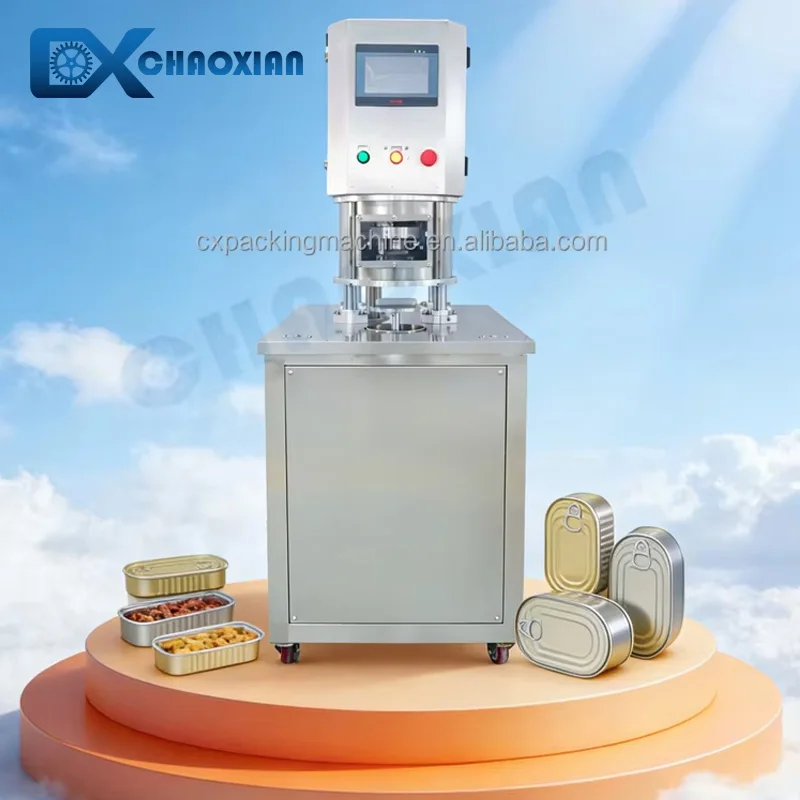 250ML Metal Instant Food Red Cans Square Olive Oil Can Semi Automatic Vacuum Sealing Machine