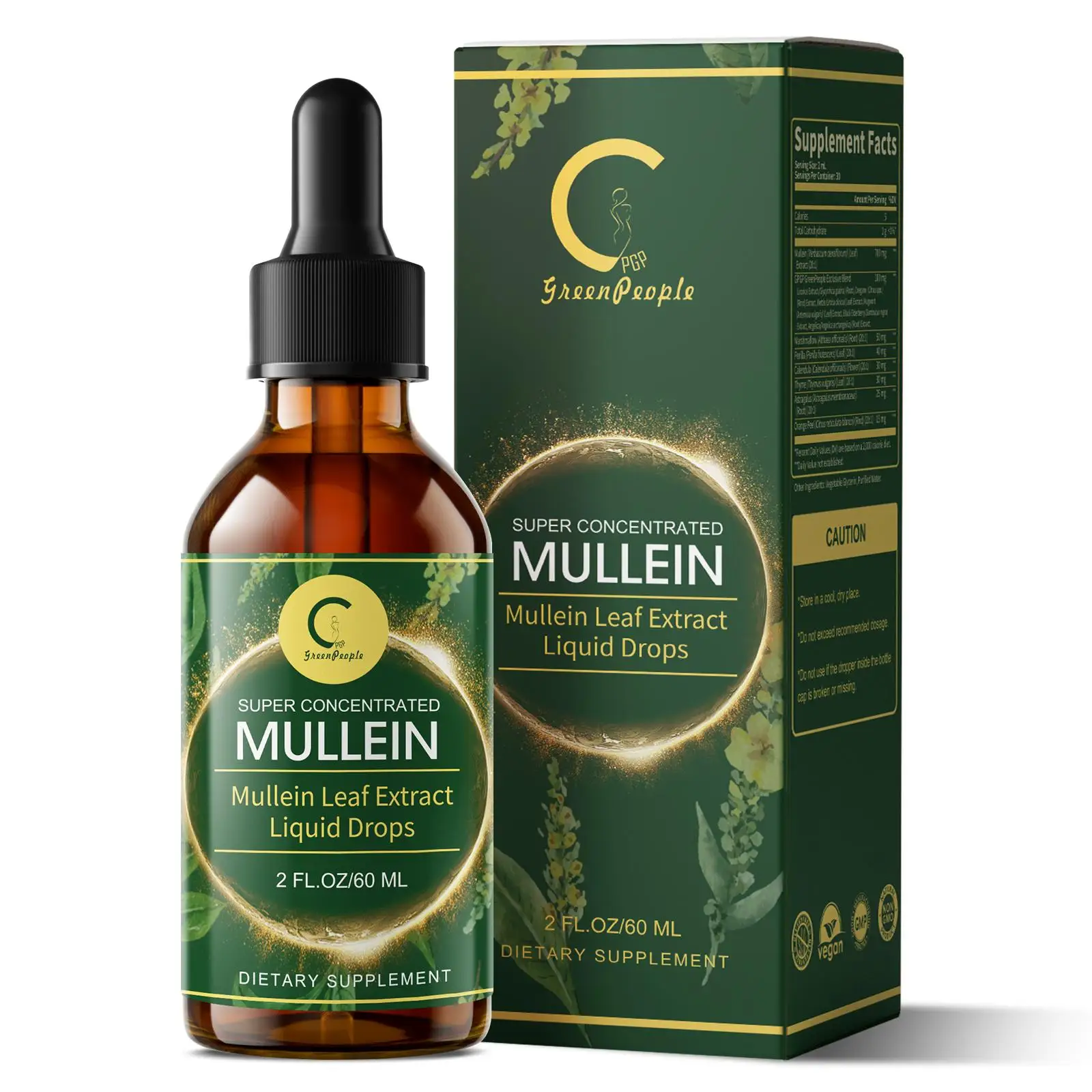 Mullein Leaf Extract Drops - Lung Cleanse - Powerful Mullein for Immune Support,Detox & Respiratory Support - Herbal Supplements