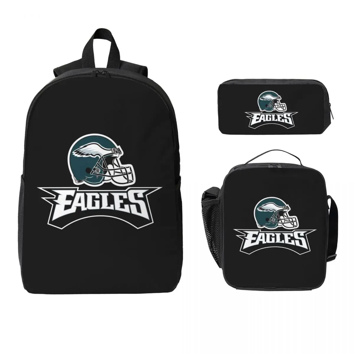

Популярный рюкзак Eagles-Philadelphia, студенческая сумка для книг для мальчиков и девочек, школьная сумка, сумки на плечо, изолированная сумка для обеда 3 шт., пенал
