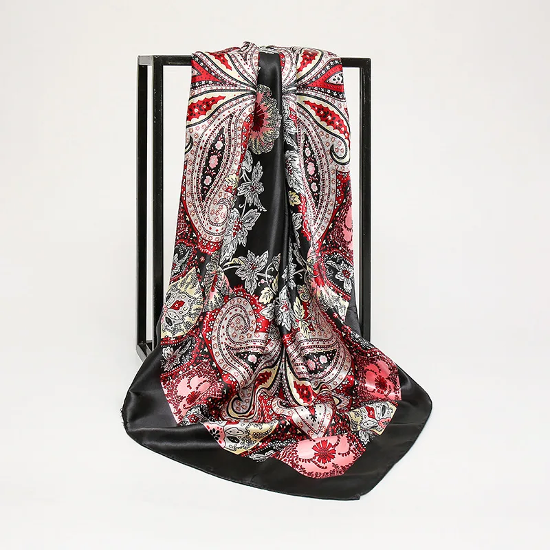 

Новые атласные шарфы с принтом, элегантный женский шарф в стиле ретро, мягкий солнцезащитный крем для девочек, уличная шаль, модные женские шали с запахом