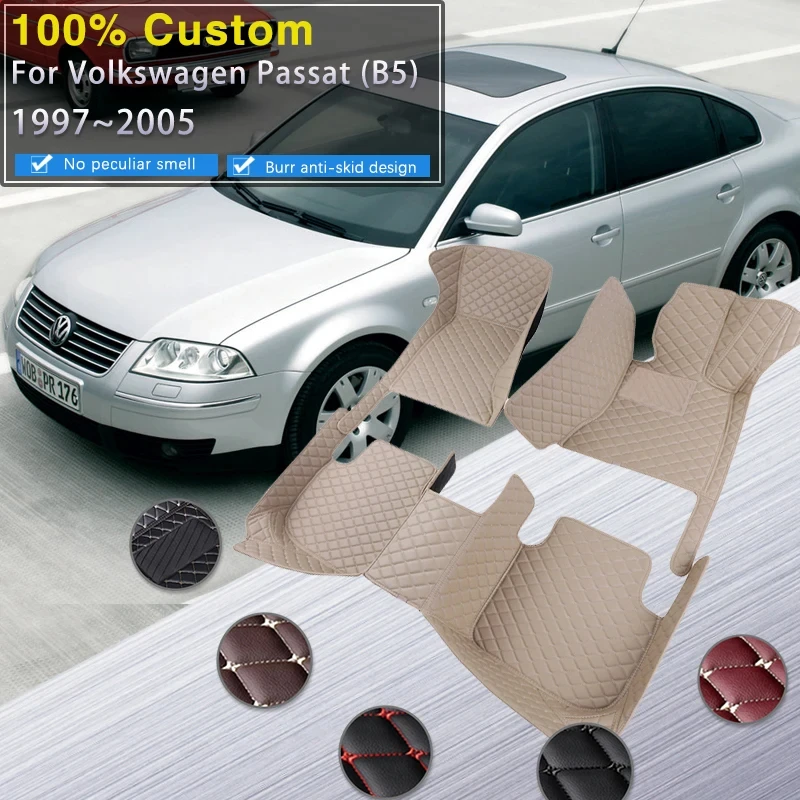 

Car Floor Mats For VW Volkswagen Passat B5 B5.5 1997~2005 Protective Carpets Luxury Leather Mat Rugs Pad Durable Car Accessories