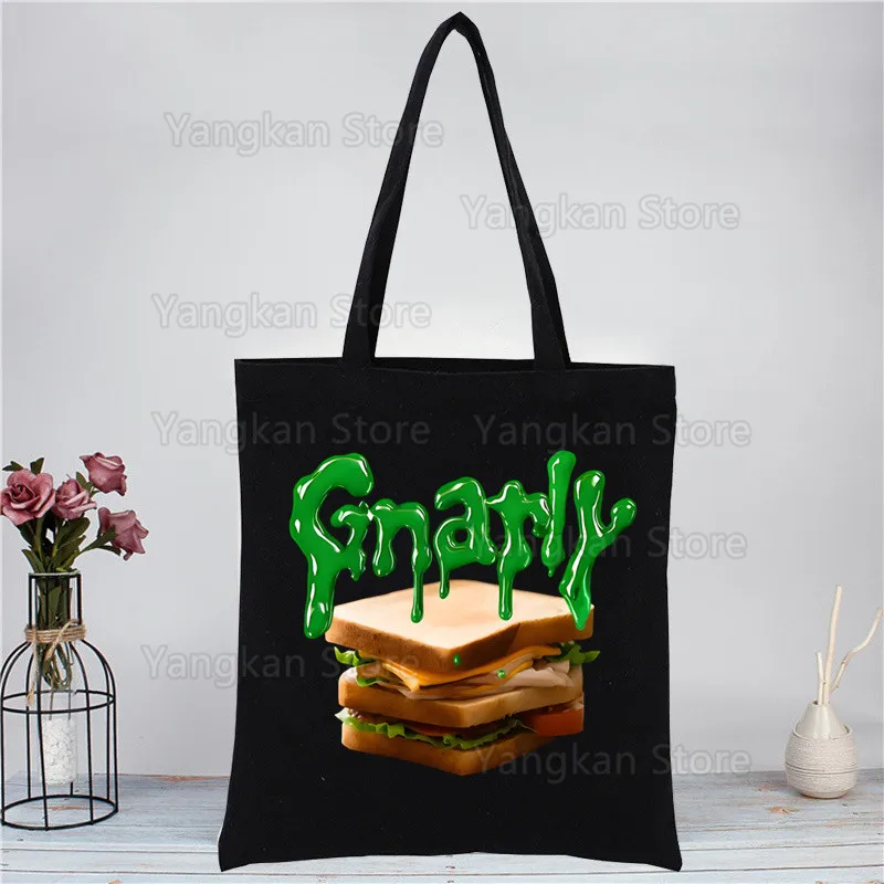 حقائب يد نسائية من KATSEYE Gnarly، حقائب تسوق قماشية، حقيبة تسوق قابلة لإعادة الاستخدام، صديقة للبيئة وقابلة للطي #2