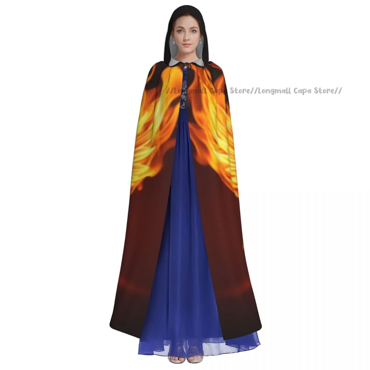 Flying Phoenix Cloak Hooded Cosplay Costume Halloween Adult Long Party Cape