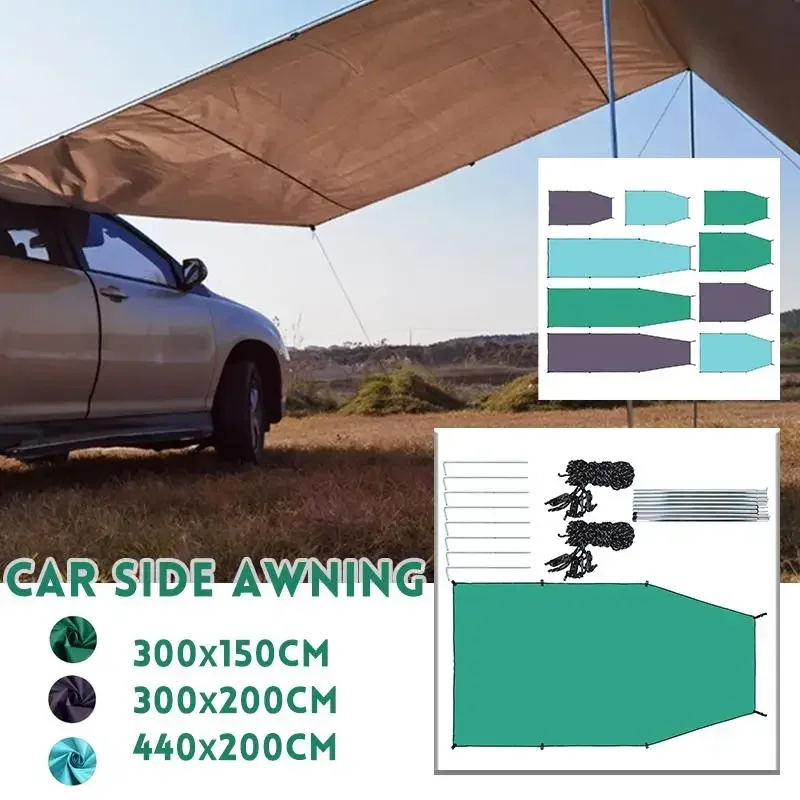 

1 Set Outdoor Sun Shelter Portable Car Side Awning Rooftop Pull Out Tent Shelter Camping Travel Hiking Picnic Tents Accessories