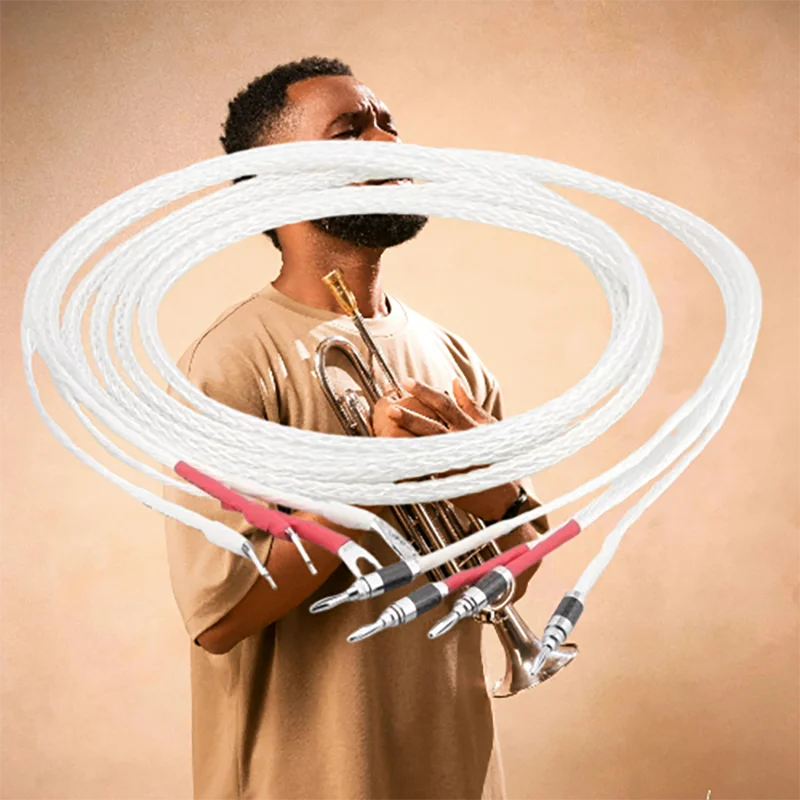سلك ثنائي السلك من فئة البث 8AG - غلاف OCC مطلي بالفضة وألياف الكربون (محول Y-Wanana-Spade) ​