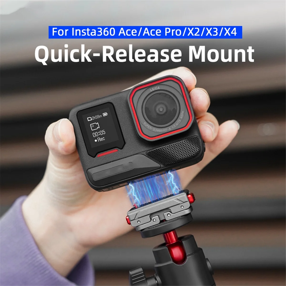 BVBV المغناطيسي الإفراج السريع محول اللوحة العليا ل Insta360 Ace/Ace Pro/2/X4/X3/X2 عمل كاميرا ترايبود محول جبل لوحة