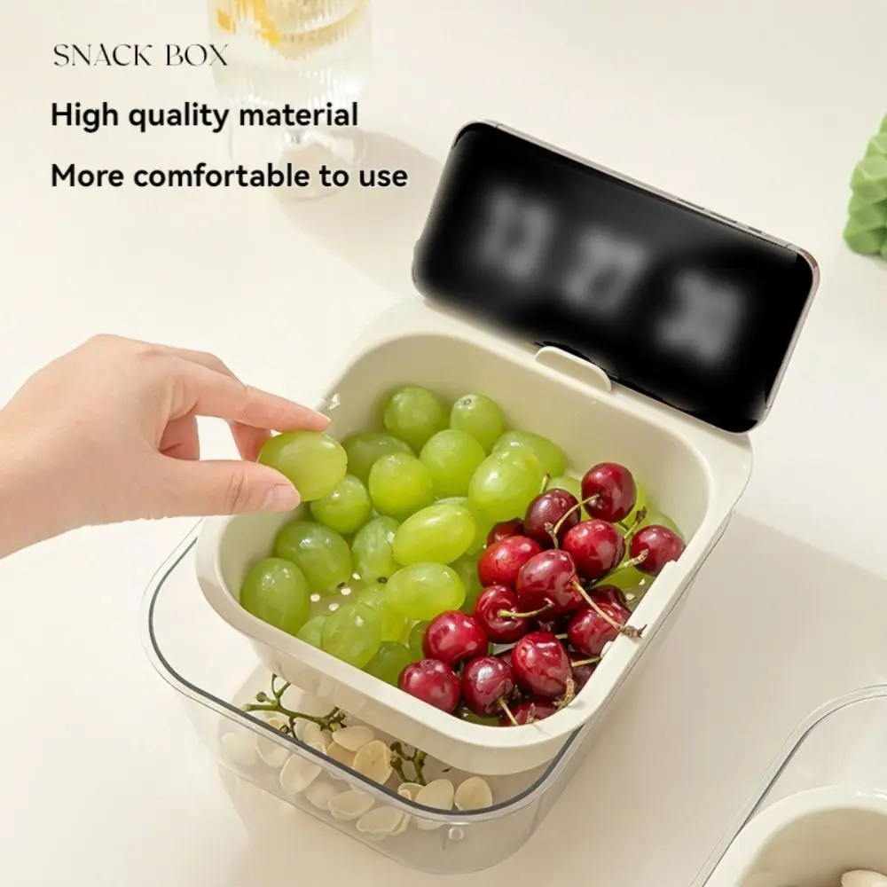

Double Layer Fruit Washing Basin 2 in 1 Detachable Food Storage Container Phone Stand Quickly Drain Vegetable Cleaning Strainer