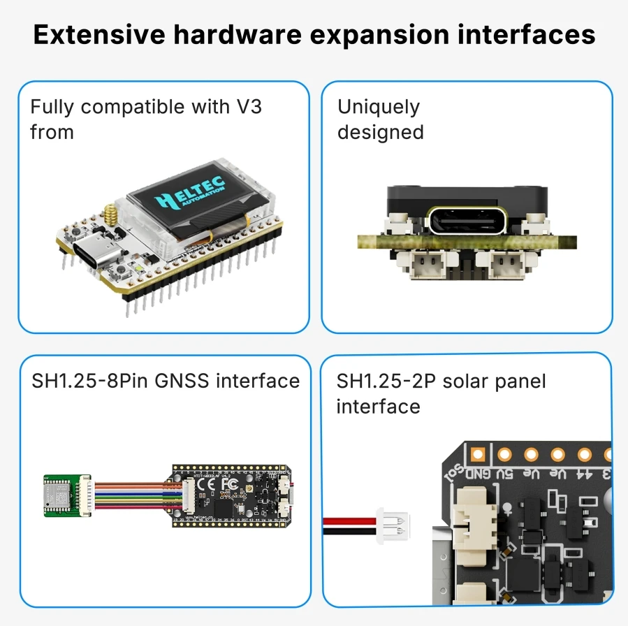 Meshtastic Heltec Wifi LoRa 32 V4 GPS 0.96 بوصة OLED ESP32 SX1262 تعمل بالطاقة الشمسية Dev-Board WiFi BLE طاقة منخفضة لـ Arduino IoT