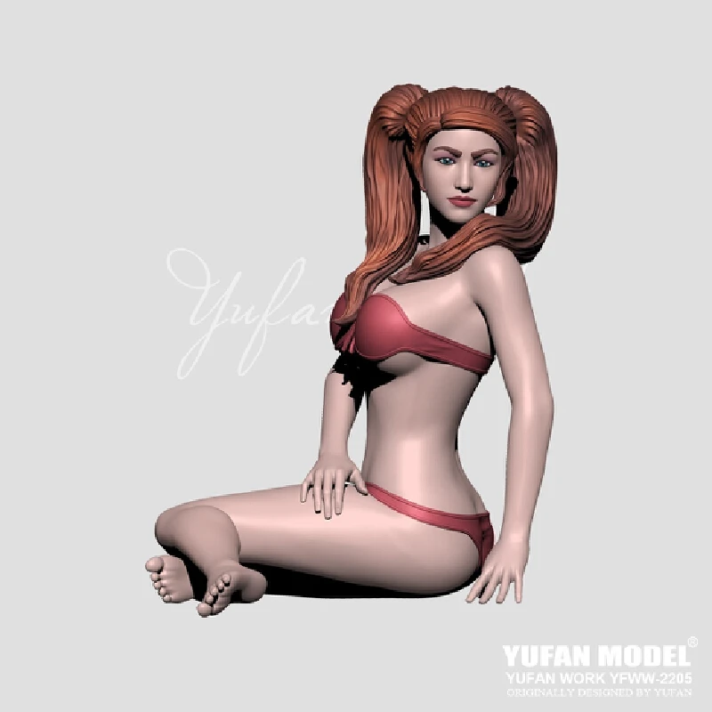 Figurine en résine pour fille bord de mer, Micro Miniature Gk, modèle blanc imprimé en 3d, jouet, Kit non assemblé et non peint, 1/35 1/24 1/18