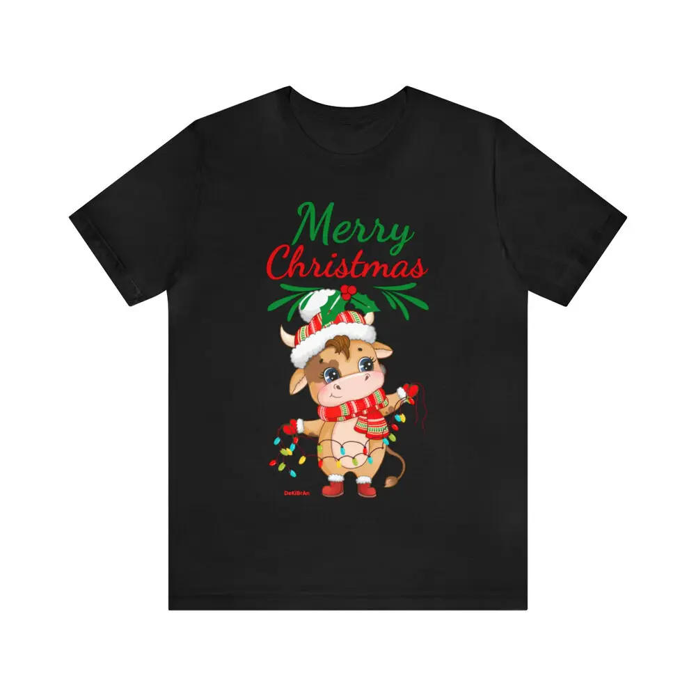 

Get Ready For The Christmas With The Holiday Cow Unisex Jersey Short Sleeve Tee