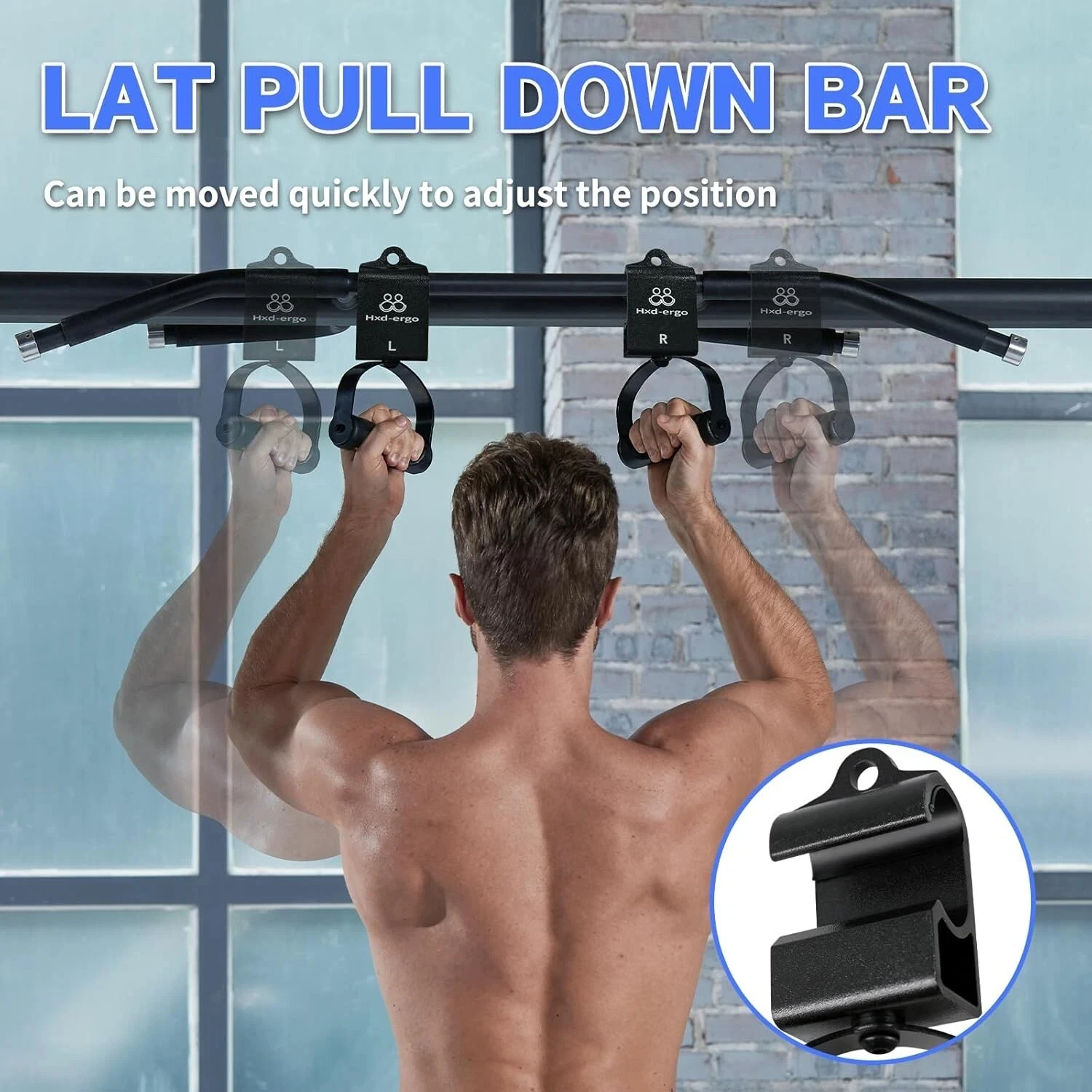 Rotierende Klimmzuggriffe für Langhantel-Fitnesstraining, Drehgriff für Türrahmen, LAT-Pulldown, multifunktionale Griffe, Heim-Fitnessstudio – Detail 5