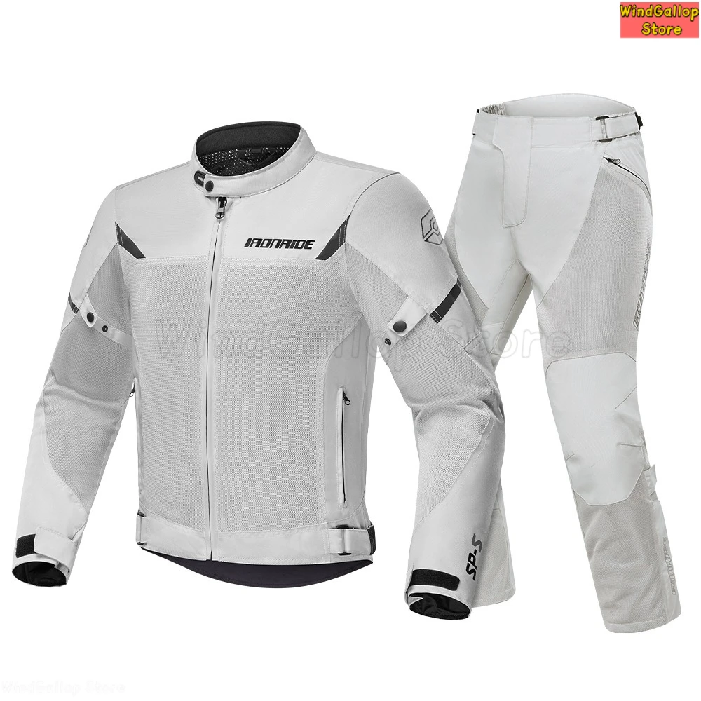 Motorcycle cycling clothes Summer racing anti-drop pull clothes Mesh breathable outdoor road locomotive cycling clothes set