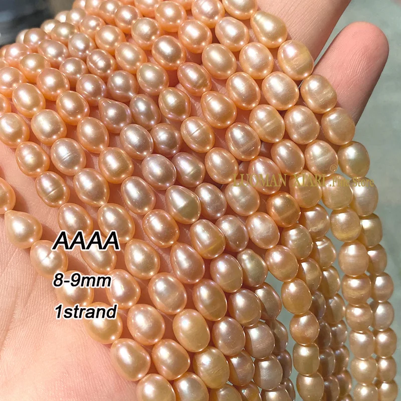 Fine 100% Natural AAAA Oval Freshwater Pearls Loose Rice Shape Spacer Beads for Jewelry Making Diy Bracelet Earrings Accessories