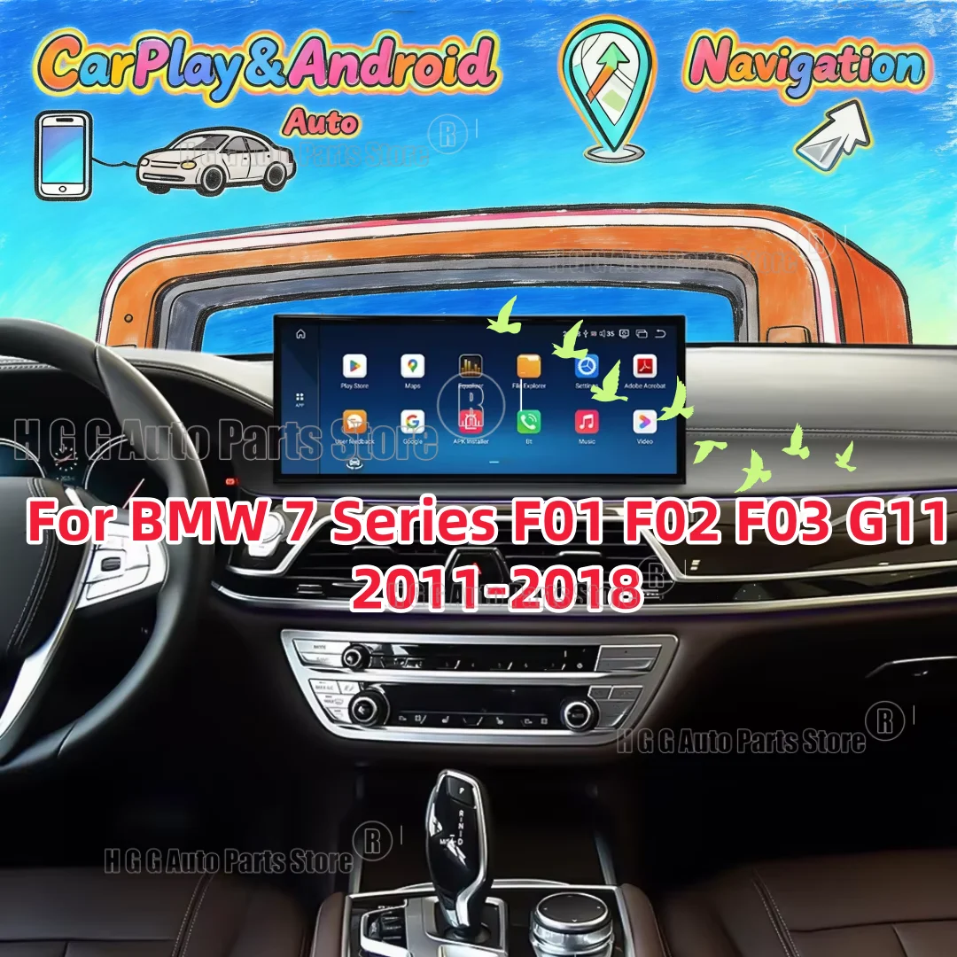 Carplay Audio Radio Qualcomm 15.8 Inch HD Touch Screen For BMW 7 Series 2011-2018 GPS Navi Multimedia Player Head Unit Android14