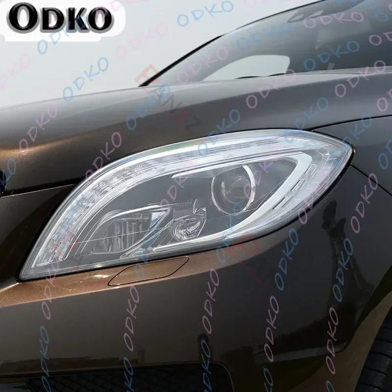For Mercedes Benz ML Class W166 2012-2015 ML320 ML350 63 Car Headlight Protective Film Transparent Black TPU Sticker
