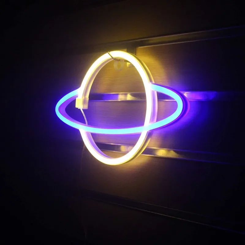 Planet Bar Neon Sign Light Party Wall Hanging LED for Xmas Shop Window Art Wall Decor Neon Lights Lamp USB or Battery Powered