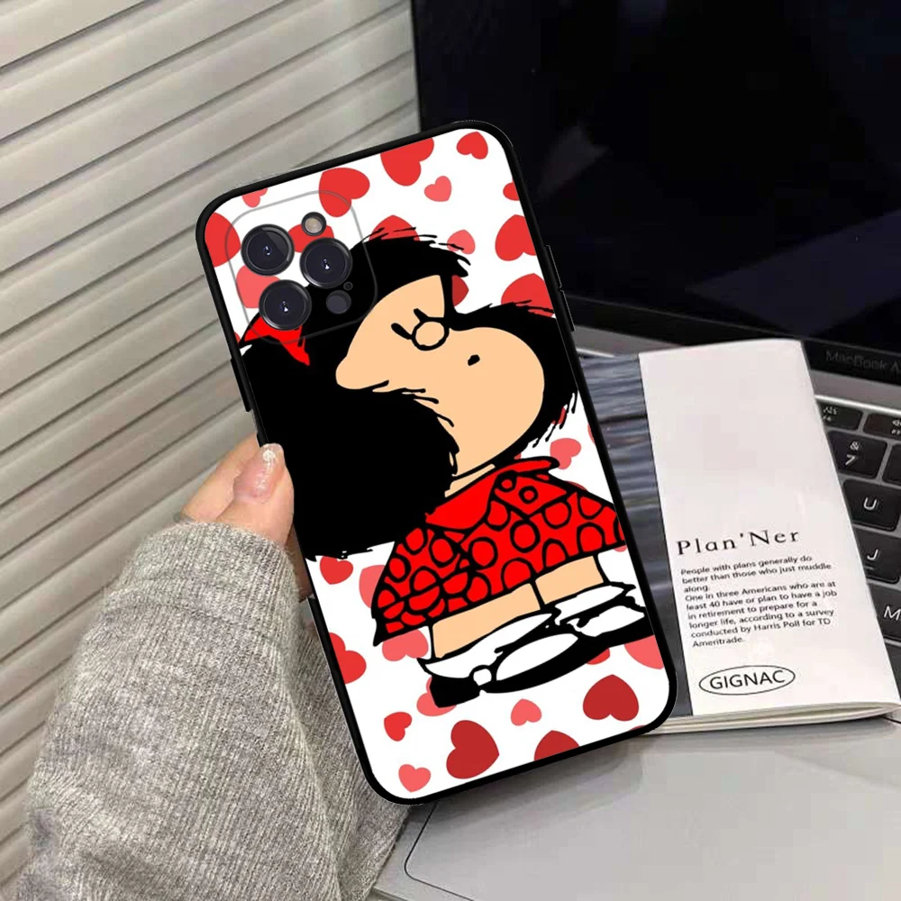 Mafalda  Phone Case Silicone Soft for iphone 15 14 13 12 11 Pro Mini XS MAX 8 7 6 Plus X XS XR Cover